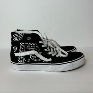 Vans Sk8-Hi Peace Paisley Mens Size 9.5 Black Athletic Shoes Sneakers 751505